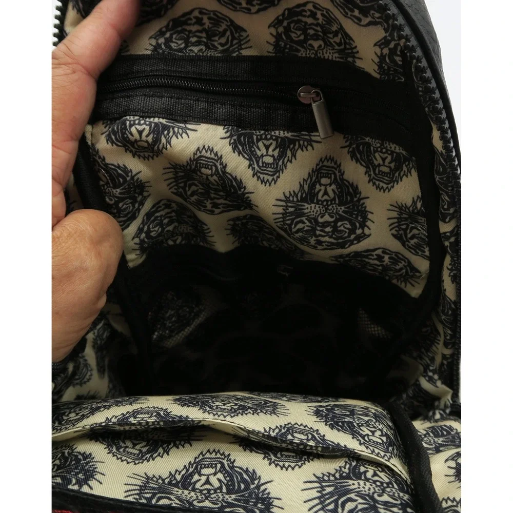 Ed Hardy Mens Black Eagle Skull Sling Bag Crossbody Backpack NEW